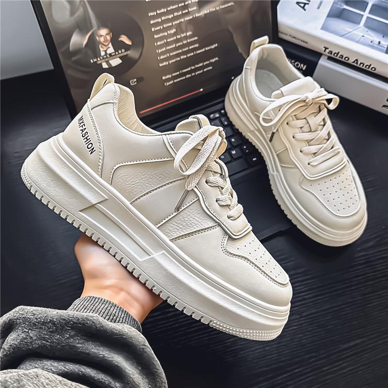 

XZ31 spring and summer men s shoes thick baseplate shoes lightweight niche original versatile white shoes student leisure sports men s shoes 44 бежевий