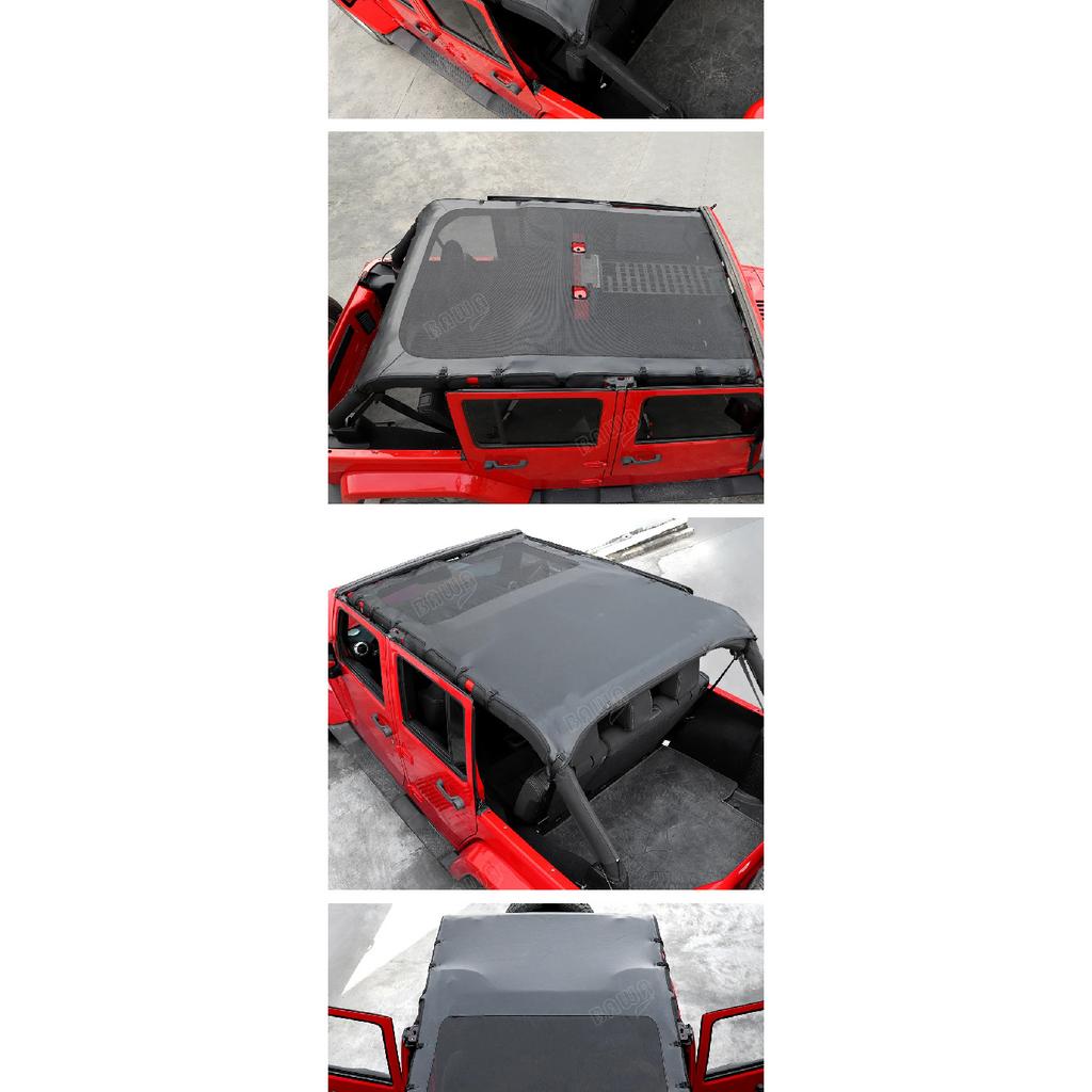 BAWA Soft Roof Car Top Sunshade Cover for Jeep Wrangler JK 4-door 2007-2017 Anti UV Car Exterior Accessories