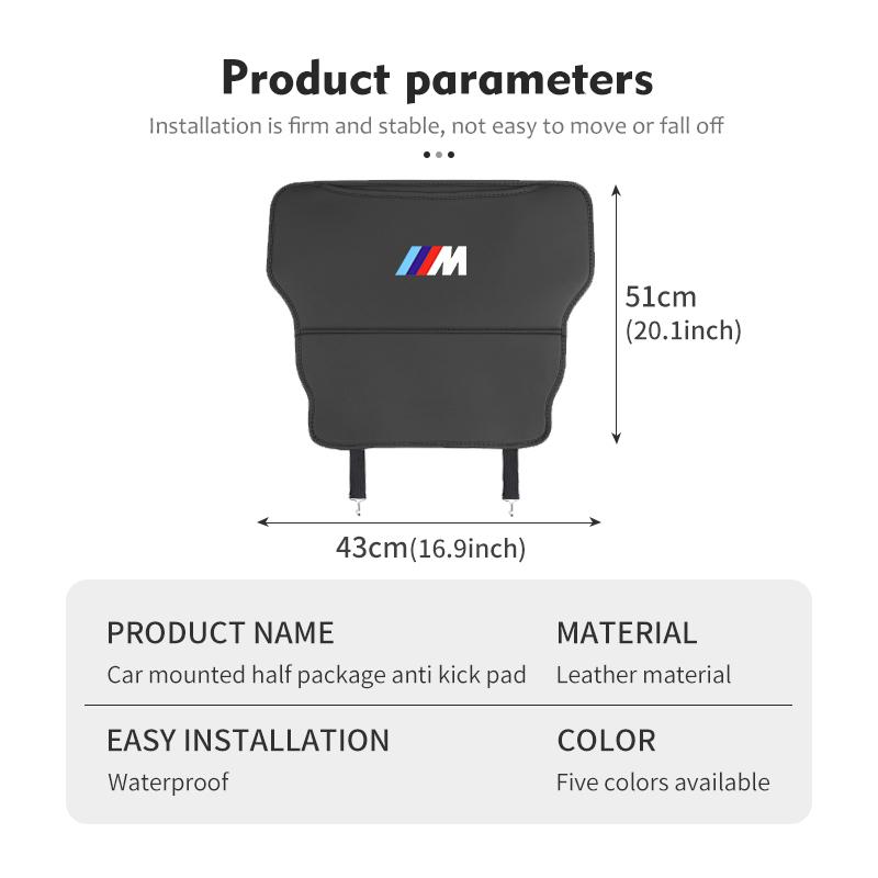 WCHT7 Car Seat Backrest Anti Kick Pad Rear Seat Storage Bag Accessories For BMW E93 F10 F20 F30 F40 F15 F25 F26 F31 F49 F86 M3 M5 X3