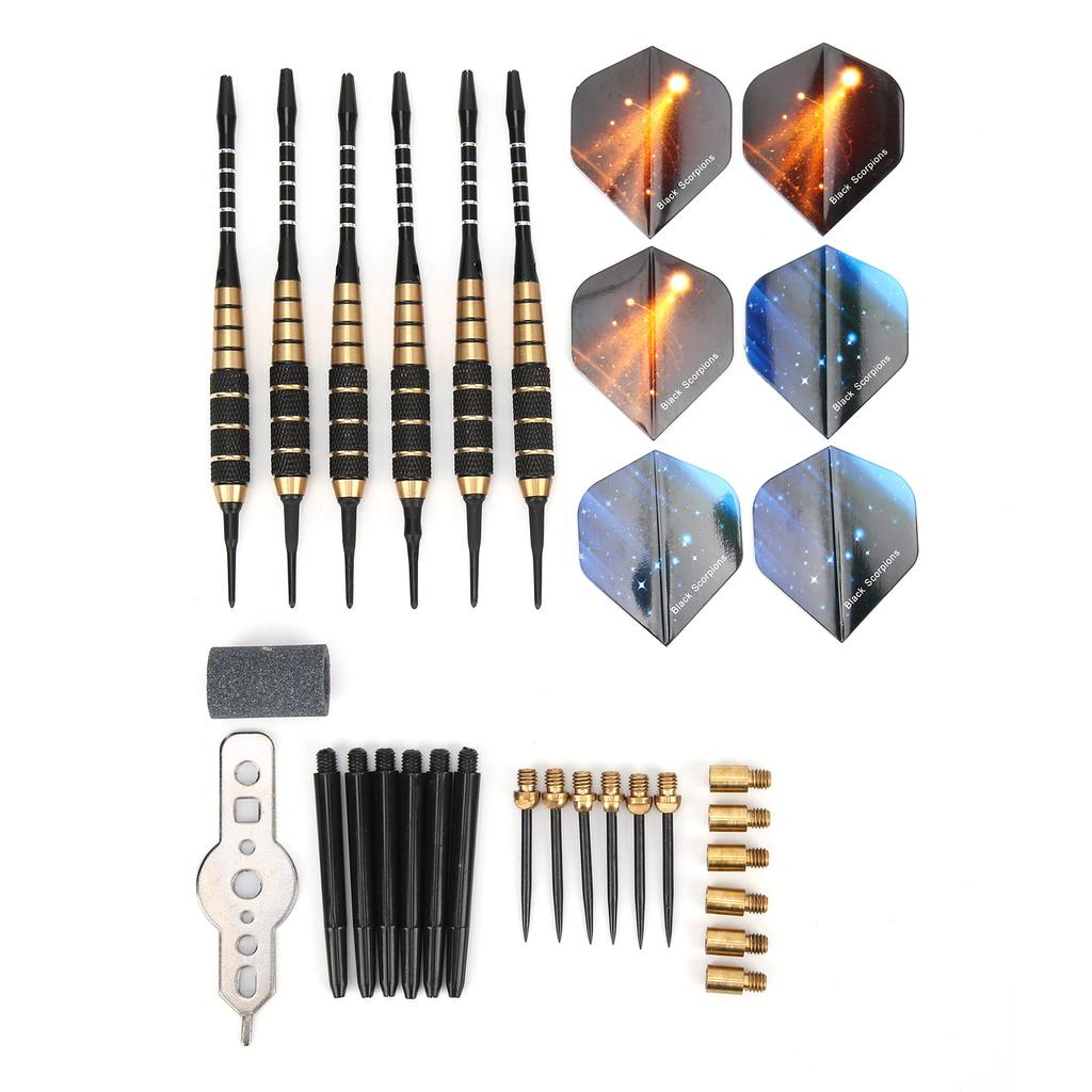 6Pcs Safety Hard Needle Darts Set Aluminium Alloy Soft Tip Dart Set Game Equipments
