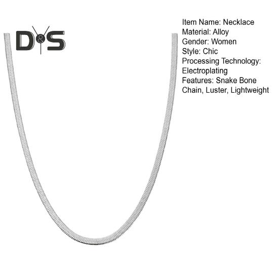 Women Necklace Snake Bone Chain No Pendant Two Color Available Women Dating Daily Wear Banquet Work Party Neck Jewelry Holiday Gift