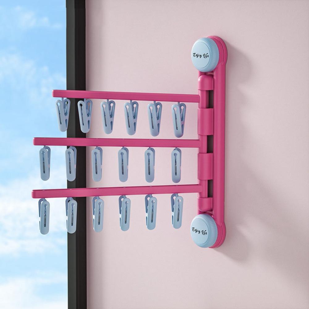 Anti-slip Suction Cup Sock Clip Dopamine Clothes Drying Holder Convenient Sock Clip Hanger  Balcony