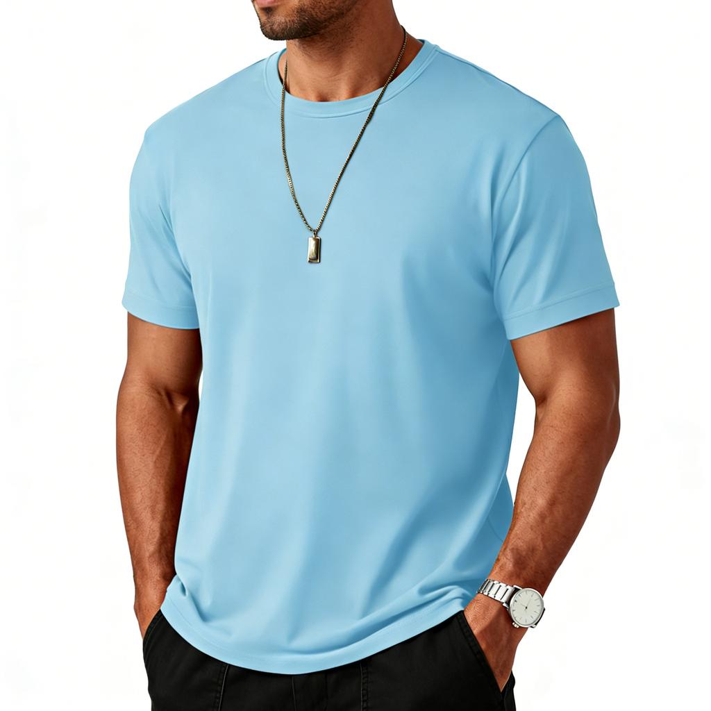 Men's Color Casual Short Sleeve Top Casual Shirt Summer Short Sleeve Shirt