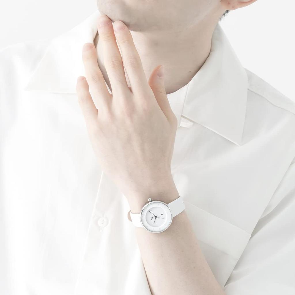 Watch Replacement Strap Set 2way White Silver Popular Brand Stylish Leather 36mm KLON INFINITY STAIR series Men's Women's -ALPHABET TIME- [36/W-FACE]