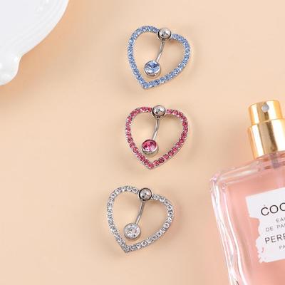 Hohle Strasssteine Damen Herzförmig Liebe Bauchnabelring Bauchnabelpiercing Körper Schmuck