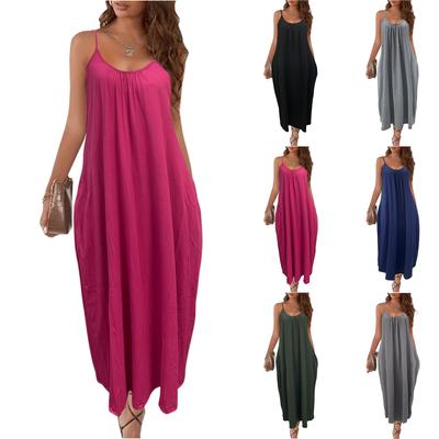 Abito da Resort Casual alla Moda da Donna, Vestibilità Larga, Senza Schiena