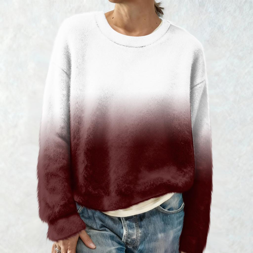Women's Fashion Casual Round Neck Long Sleeve Top Printed Pullover Sweatshirt
