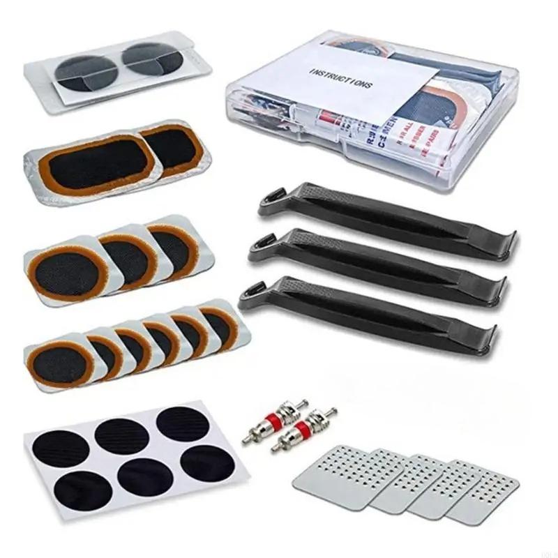 Portable Bike Tire Repair Kits with Bike Tire Levers, Rubber Patches Bicycles Inner Tube Puncture Patches Repair Tool