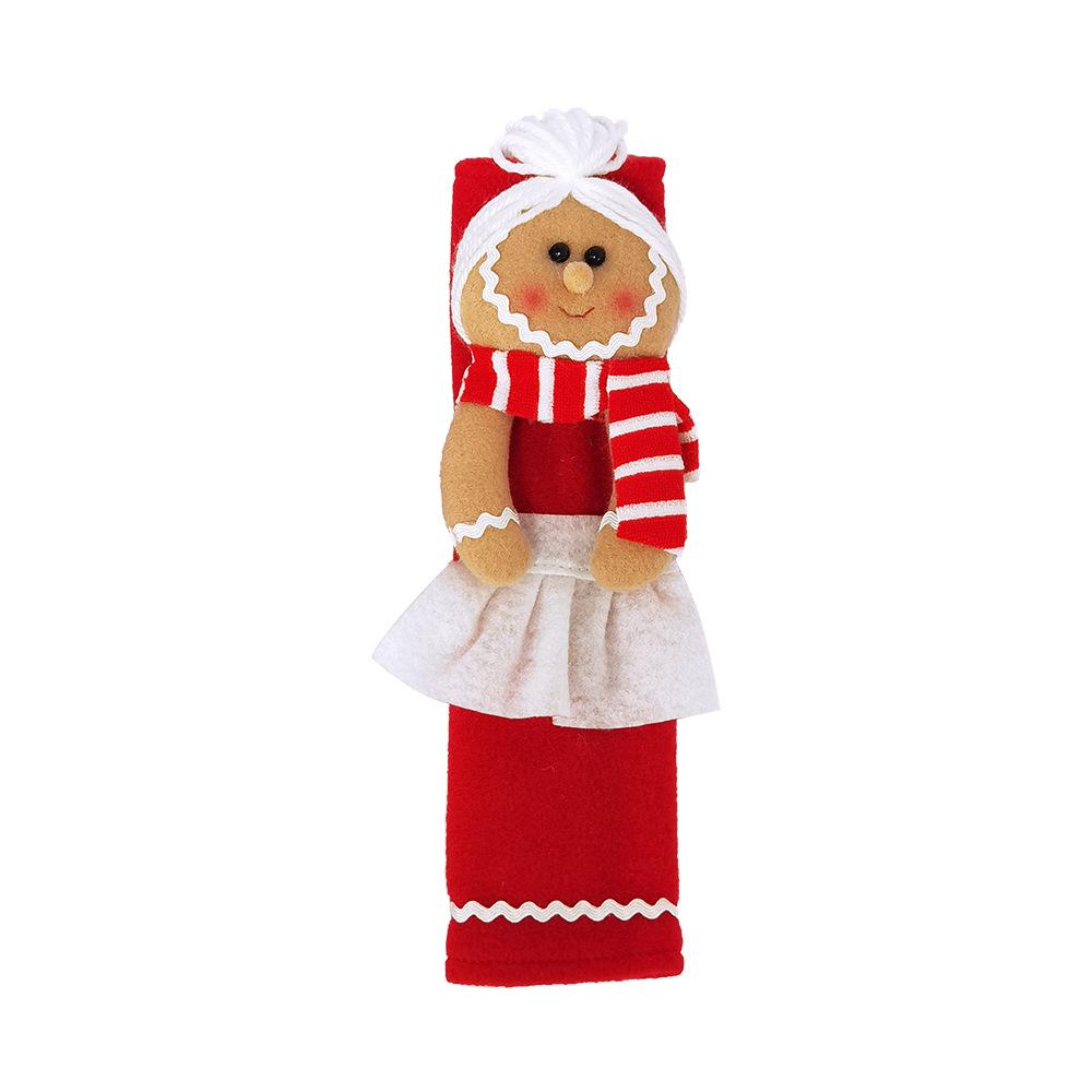 Flannel Gingerbread Man Refrigerator Handle Decoration - Christmas Gift