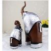 Elefantenfiguren im thailändischen Stil Mutter & Kind Elefant Fengshui Harzskulpturen für Heimdeko Ornament - 2er-Set, Braun