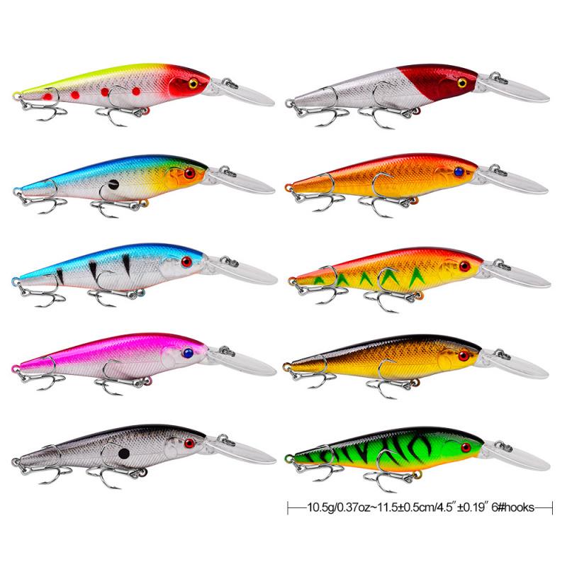 Floating Minnow Lua Lure11.5cm10.5g10Colorful bionic imitation bait, long-range hard bait, suitable for both freshwater and salt