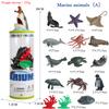 Oenux Zoo Animals Model Lion Shark Bee T-REX Penguin Cow Horse Hen Action Figures Cute Education Miniature Playset Kid Toy Gift