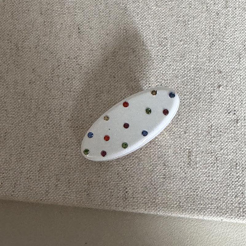 Neu Angekommen Einfache Doppelseitige Bunte Strasssteine Eingelegte Essigsäure Haarspange Haargummi Seitenclip Haarschmuck