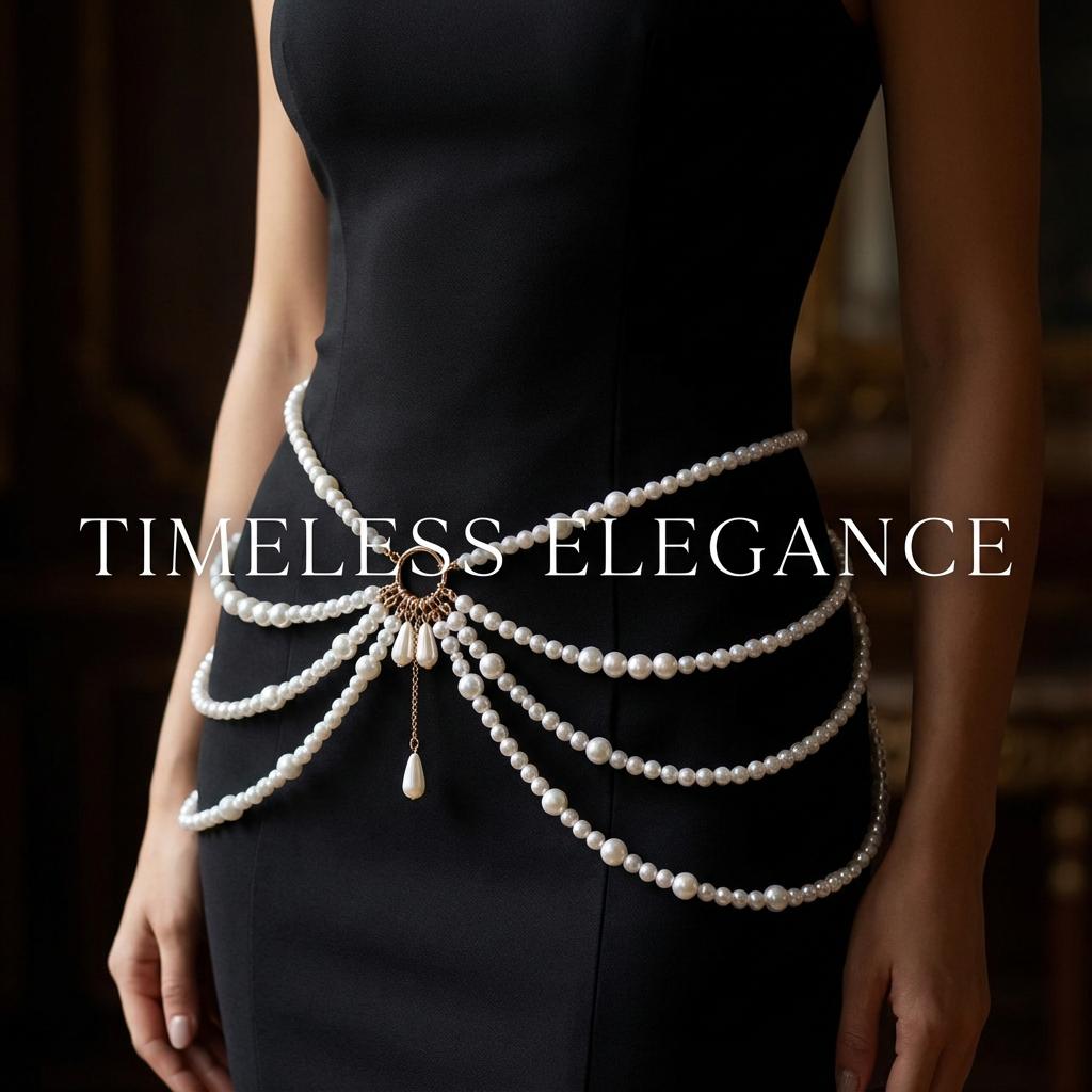 Boho Multilayer Pearl Waist Chain For Women Elegant Imitation Pearl Layered Belly Chains Summer Beach Party Bikini Body Jewelry
