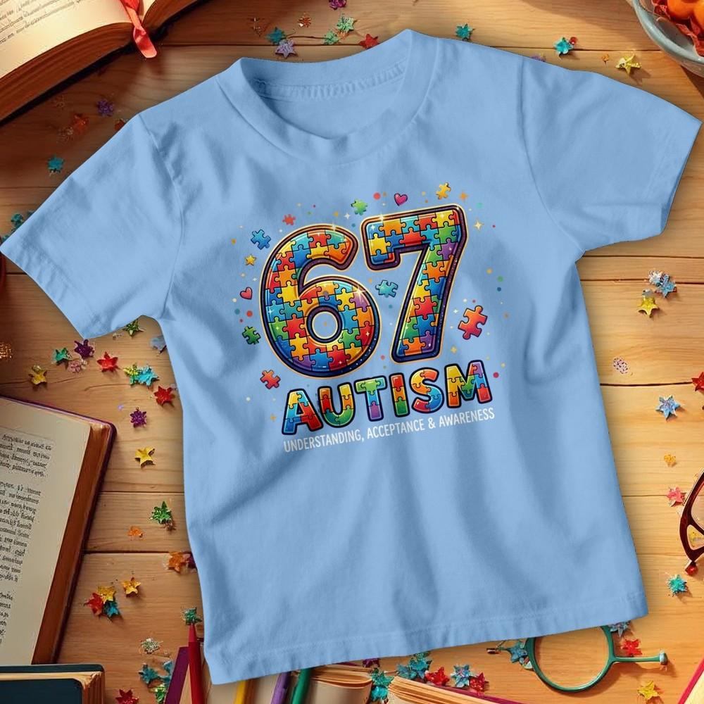 67 Six Seven Autism Awareness TShirt Funny Meme School Event Adults Kids Tee 2 S