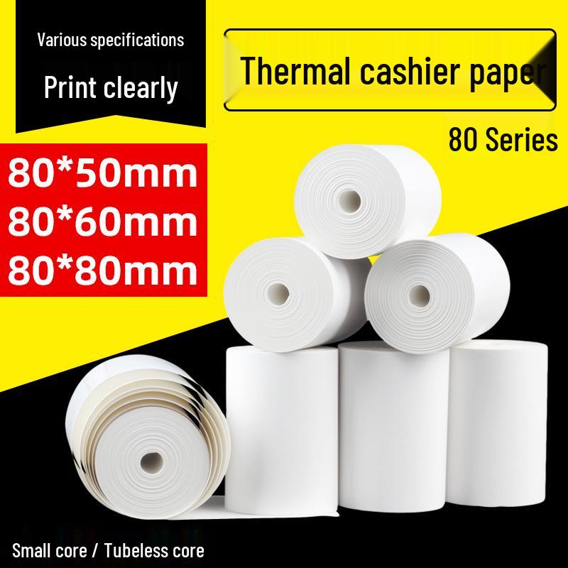 80x50 Thermal Receipt Paper - Supermarket & Takeaway Special 80*80 large core [10 rolls]