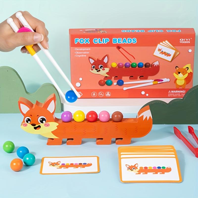 

Игра нанизывание бусин с животными Деревянная, красочная, игрушка для координации рук и глаз для детей, развивает креативность, навыки мышления, обучающая игрушка, игривый дизайн Fox