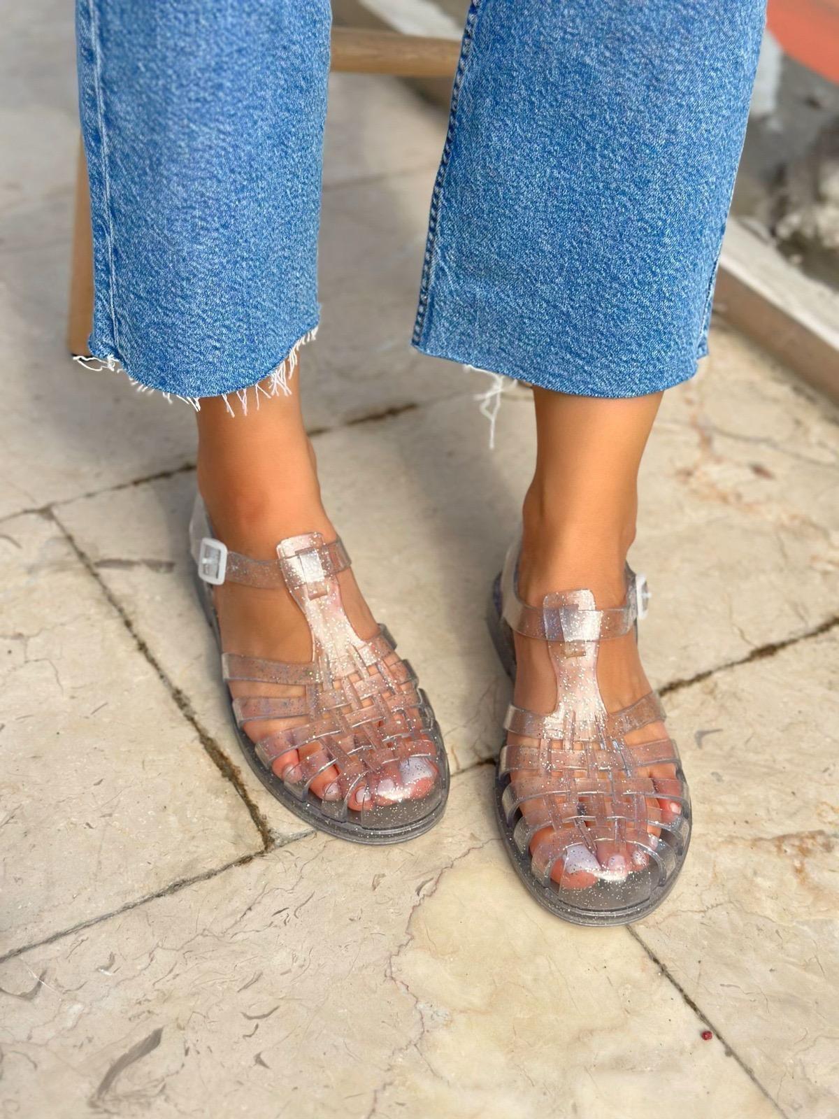 

Жіночі босоніжки з прозорою пряжкою 74-12-24Z Прозорі 36