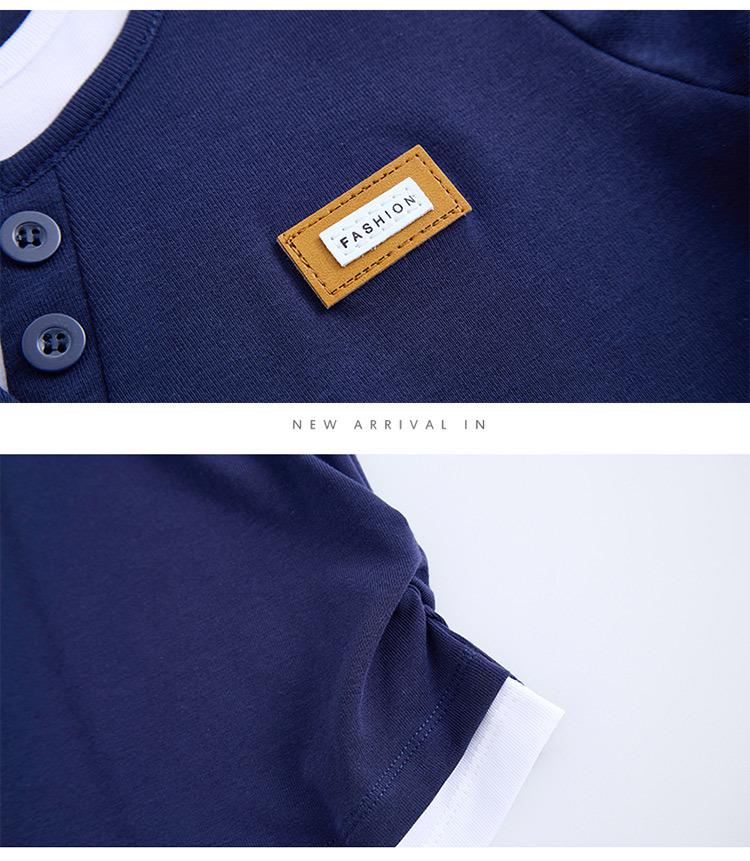 Plus Size Color Block Long Sleeve T-Shirt for Women - 2025 Autumn Design, Waist-Slimming Fake Two-Piece Style