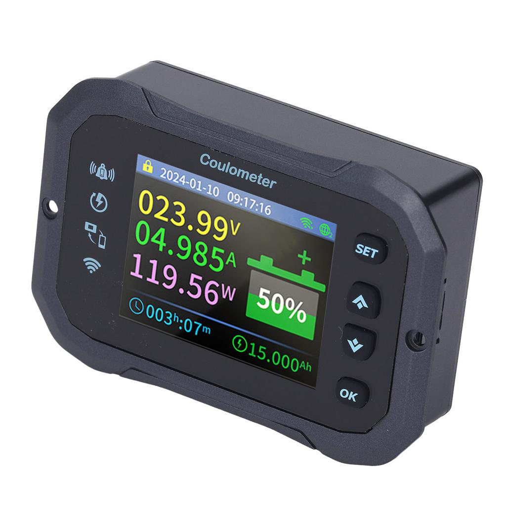 Battery Monitor WIFI Remote Control 10-100V 400A Battery Capacity Voltage Monitor Gauge for RV