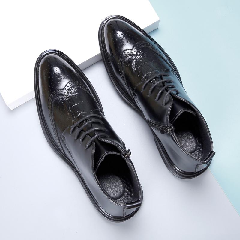 

Британский Ретро Стиль Кожаные Повседневные Деловые Мужские Ботинки Качество Бренда Простые Универсальные Ботинки с Высоким Голенищем Джентльменские и Элегантные Ботинки 44 чёрный