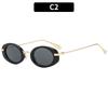 Rimless Sunglasses Women Luxury Brand Metal Frame Black Small Oval Sun Glasses Unsiex Elegant Shades UV400