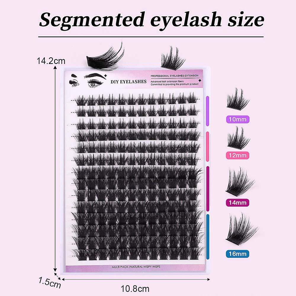 Segmented L Curl False Eyelashes 10-16mm Lashes Extension Individual Cluster Eyelashes  Girls Women