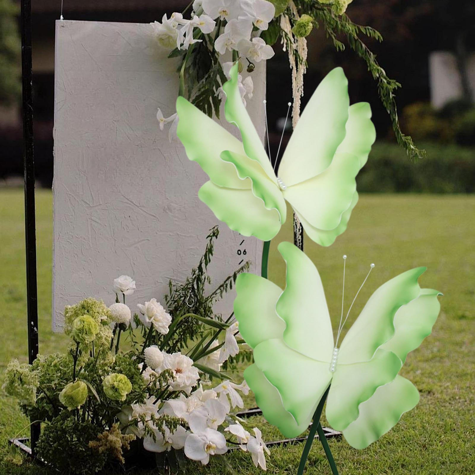 

2 шт. Искусственные бабочки, украшения своими руками, декоративные 3D, уникальные, гигантские для зелёный