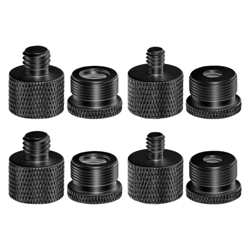 8Pcs Mic Stand Adapter Microphone Adapter for Camera Screw 1/4inch Male/Female to 5/8inch Female/Male Threaded