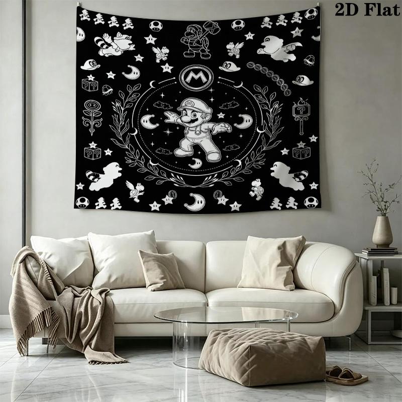 Super Mario Wall Tapestry Aesthetic Wall Hanging Printed Fabric Blanket Decorative Tapestries For Bedroom Living Room Home Decor