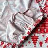 Red Christmas Chair Cover With Reindeer Pattern