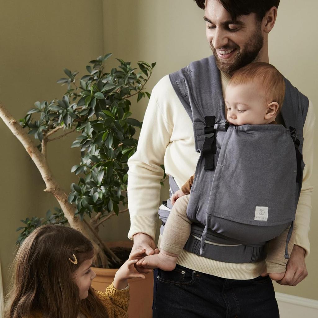 Stokke Rimas Baby Carrier Suitable for Babies from 1 Month Old Floral OCS Plus, [recommended Weight 4-18kg], Slate,