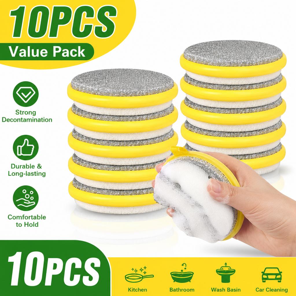 Reusable Double Side Dishwashing Sponge Kitchen Cleaning Pad for Pot Pan Bowl Dish Wash Scrubber Household Tool Set Kit