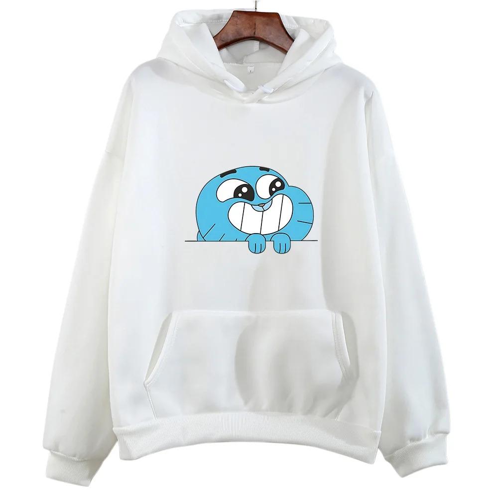 Gumball Wattersonn Printing Sweatshirts Cute Cartoon Anime Hoodies Women_men Fleece Clothing Autumn Hooded Pullovers Long Sleeve 4XL