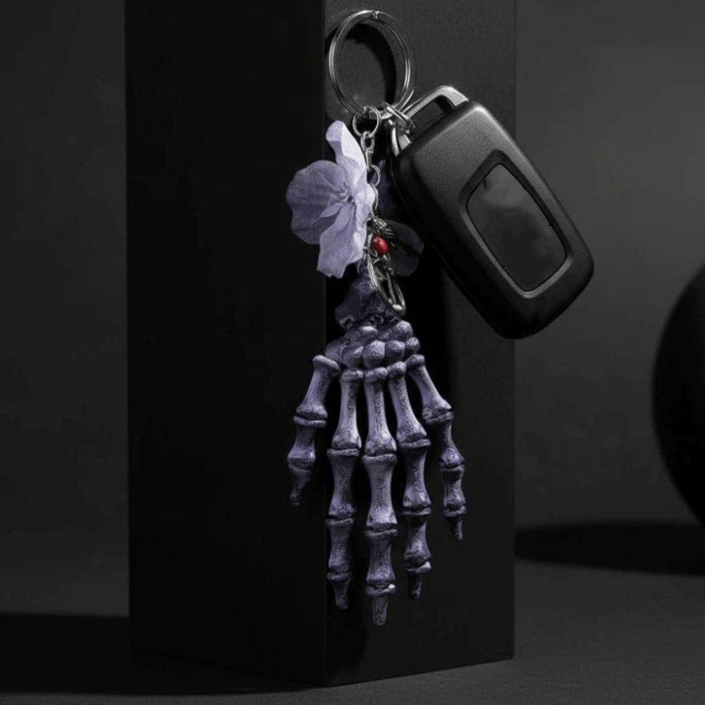 Metallic-luster Gothic Skeleton Hand Dark Aesthetic Bag Charm Alt-fashion Enthusiasts