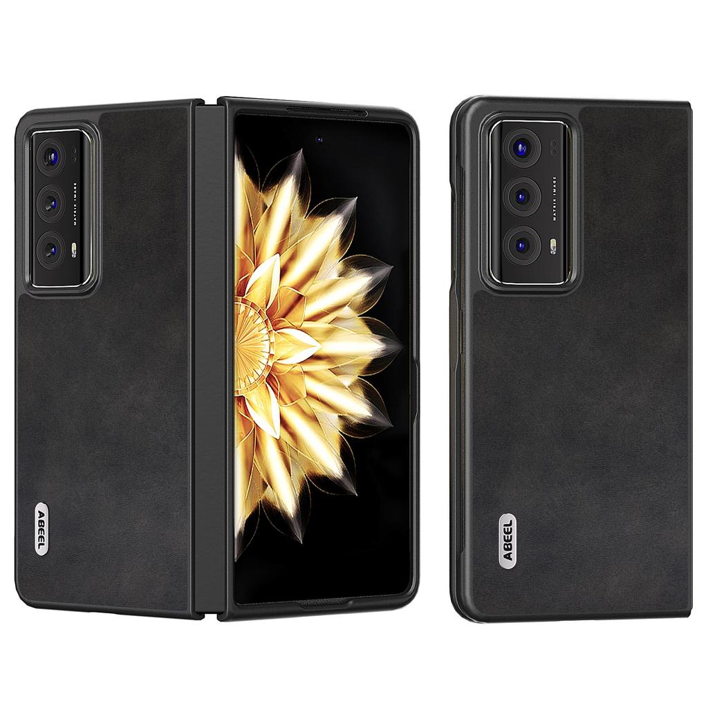 ABEEL Folding Phone Case for Honor Magic V2 5G,Cowhide Texture PU Leather Coated PC Back Cover