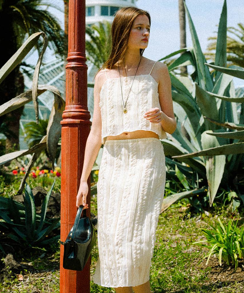 Leumeme Moire Skirt Cream