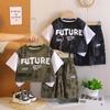 Neues Camouflage-Fake-Zweiteiler-Kurzarm-Set für Kinder - Trendy und Lässig für Baby-Jungen