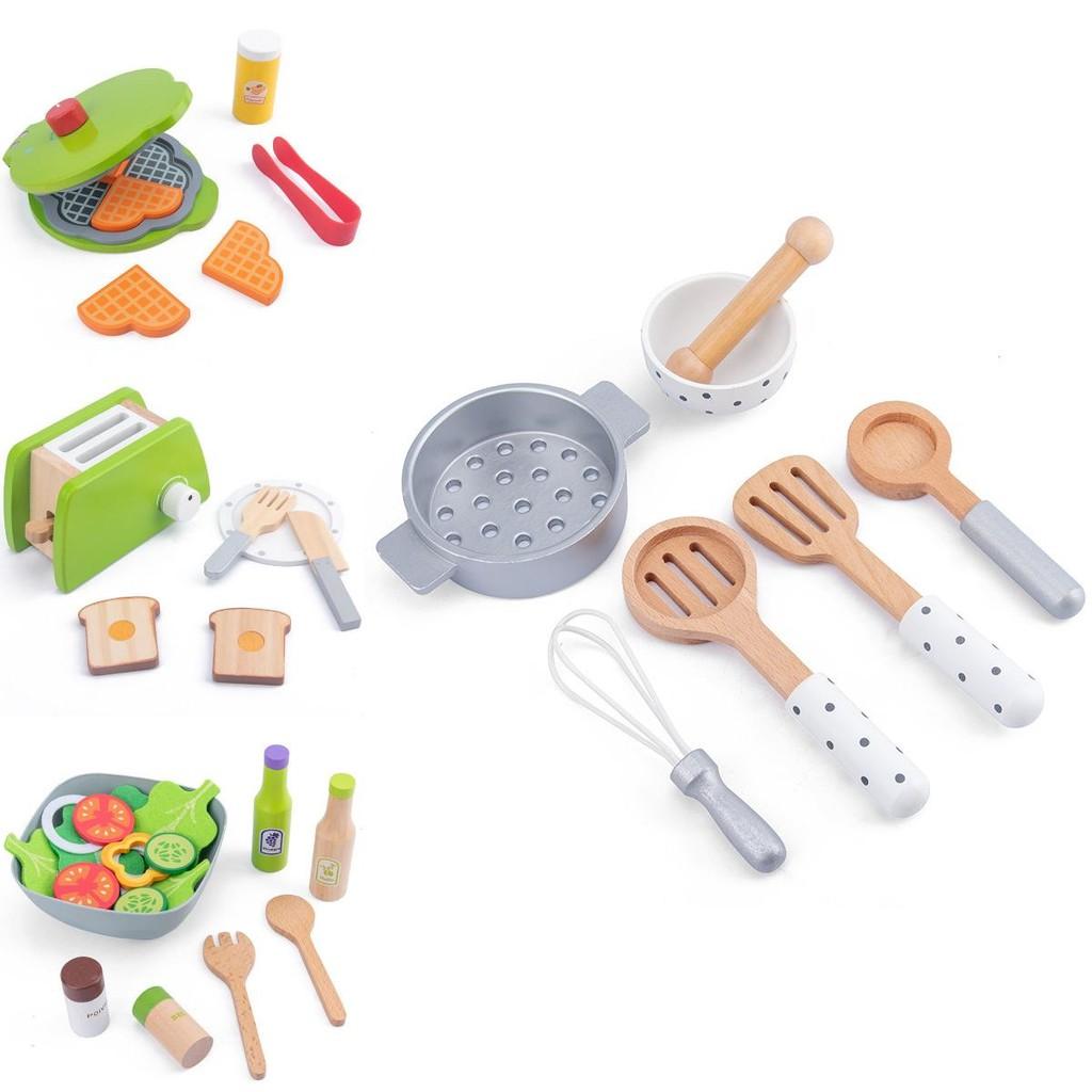Wooden Kitchen Toy Set For Kids Pretend Play With Diy Cooking Accessories For Boys And Girls