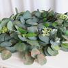 KX4B Multipurpose Large Green Leaf Artificial Wreath with Berries Designs for Festival Garden and Party Decorations