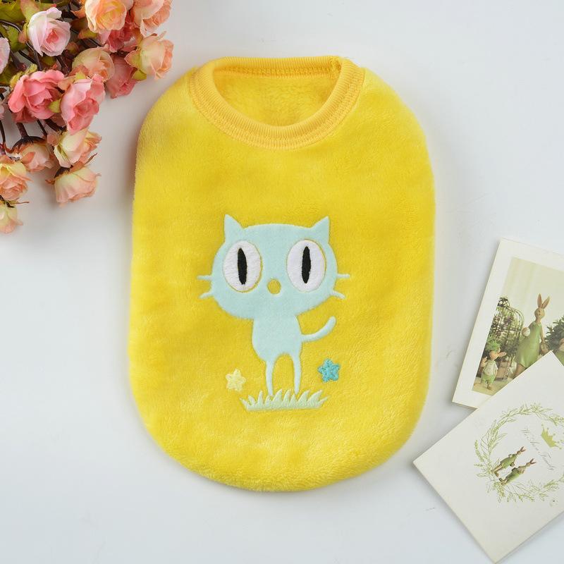 Fleece Pet Vest Small Puppy Cats Clothing Warm Lightweight Wear Cartoon Dog Clothes Chest Size Adjustable Comfort Fit