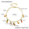 Qiong Yao Juicy Fruit Multi-Pendant Jewelry: 18K Gold Plated Bracelet, Necklace, Anklet