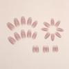 Nakhi 24 Reusable Artificial Fake Nail Set | Peach Color With Golden Tip Design Almond Glossy Nails | Lightweight & Long Lasting| Quick Fix For Fe