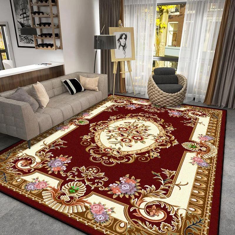 European Style Carpet for Living Room Luxury Decor Home Sofa Area Fluffy Soft Rug Bedroom Cloakroom Non-slip Entrance Door Mat