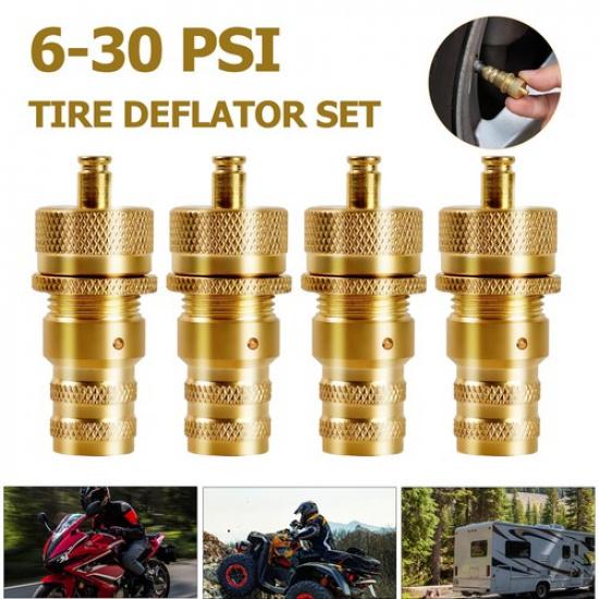 4pcs 6-30 PSI Adjustable Automatic Tire Deflator Cap Valve off road Accessories
