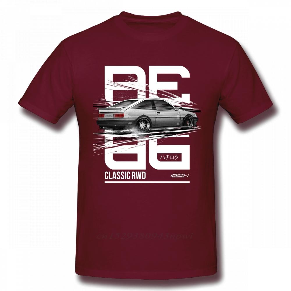 Cool AE86 Car Tshirt Anime Initial D Fujiwara Takumi HachiRoku Men T Shirt Harajuku Tee Christmas Gift Tshirt Cotton Fabric S