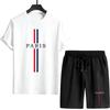 Printed Men's Sports Suit Spring and Summer Casual Fashion Short-sleeve Set T-shirt and Shorts