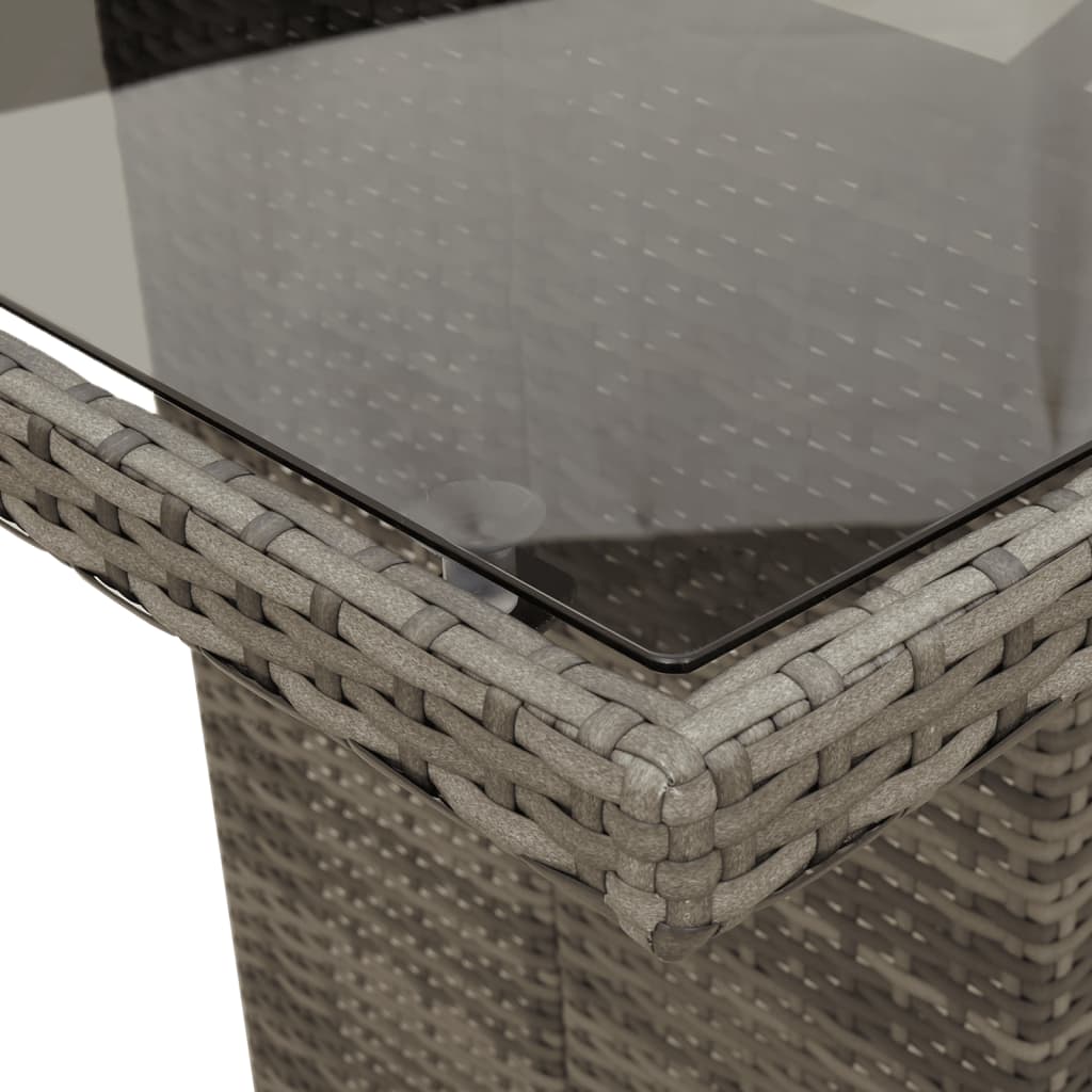 Vidaxl 9-Cz. Conjunto de Muebles de Jardín con Cojines, Gris, Ratán PE