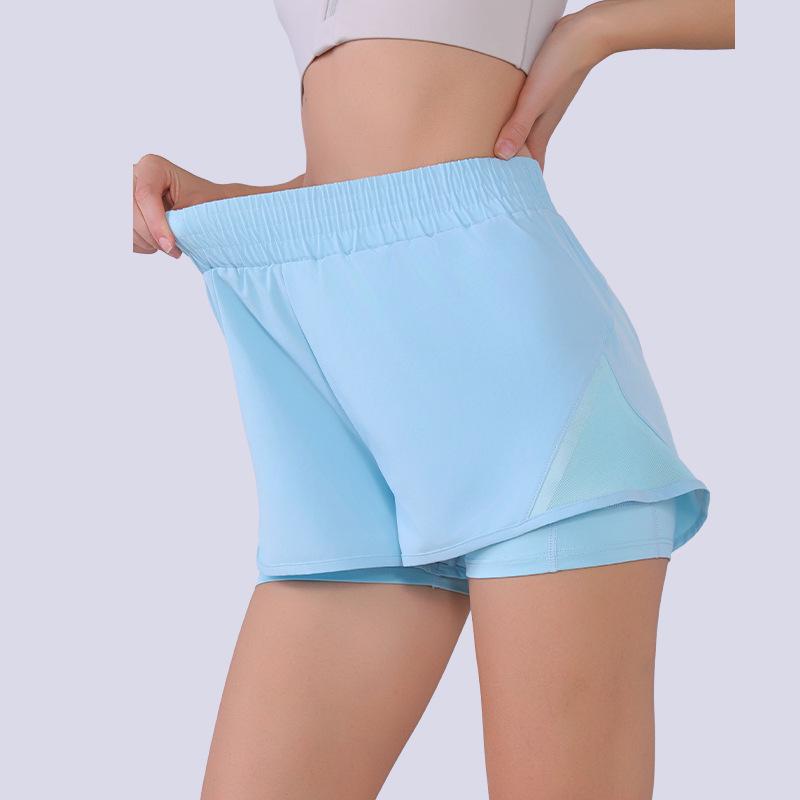 Women's Mesh Quick-Dry Two-Piece Shorts: Breathable, Loose-Fit for Summer Fitness, Running, Cycling, and Anti-Exposure