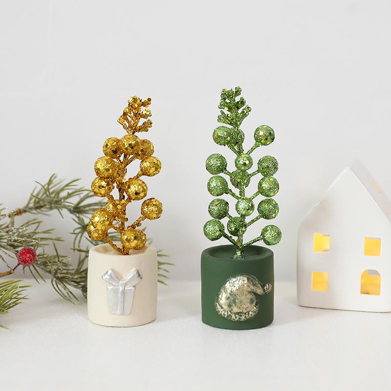 Christmas Fruit Potted Ornament With Classic Style For Indoor Desktop Scene Decoration